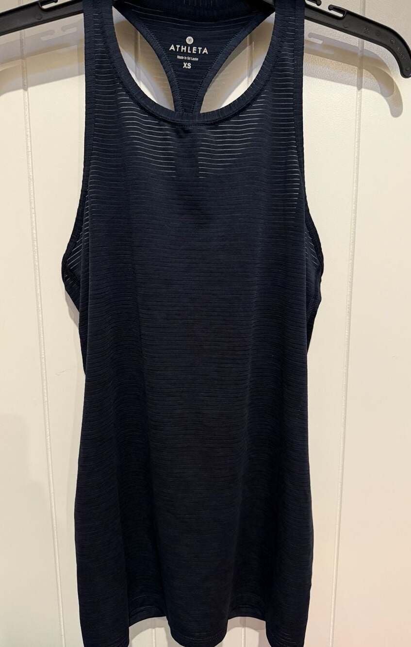 Athleta Stealth Textured Stripe Racerback Tank Top